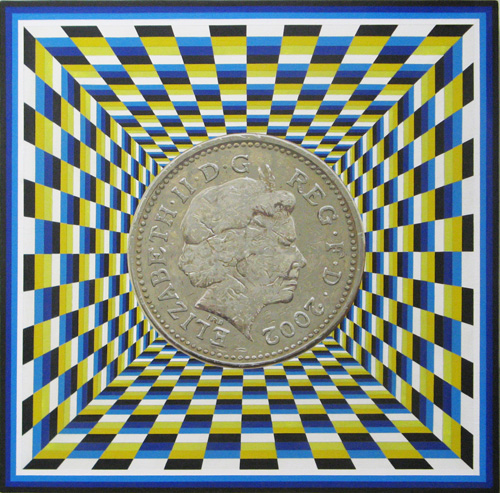 Acrylic painting on wood, 62 x 62 cm, 2013.